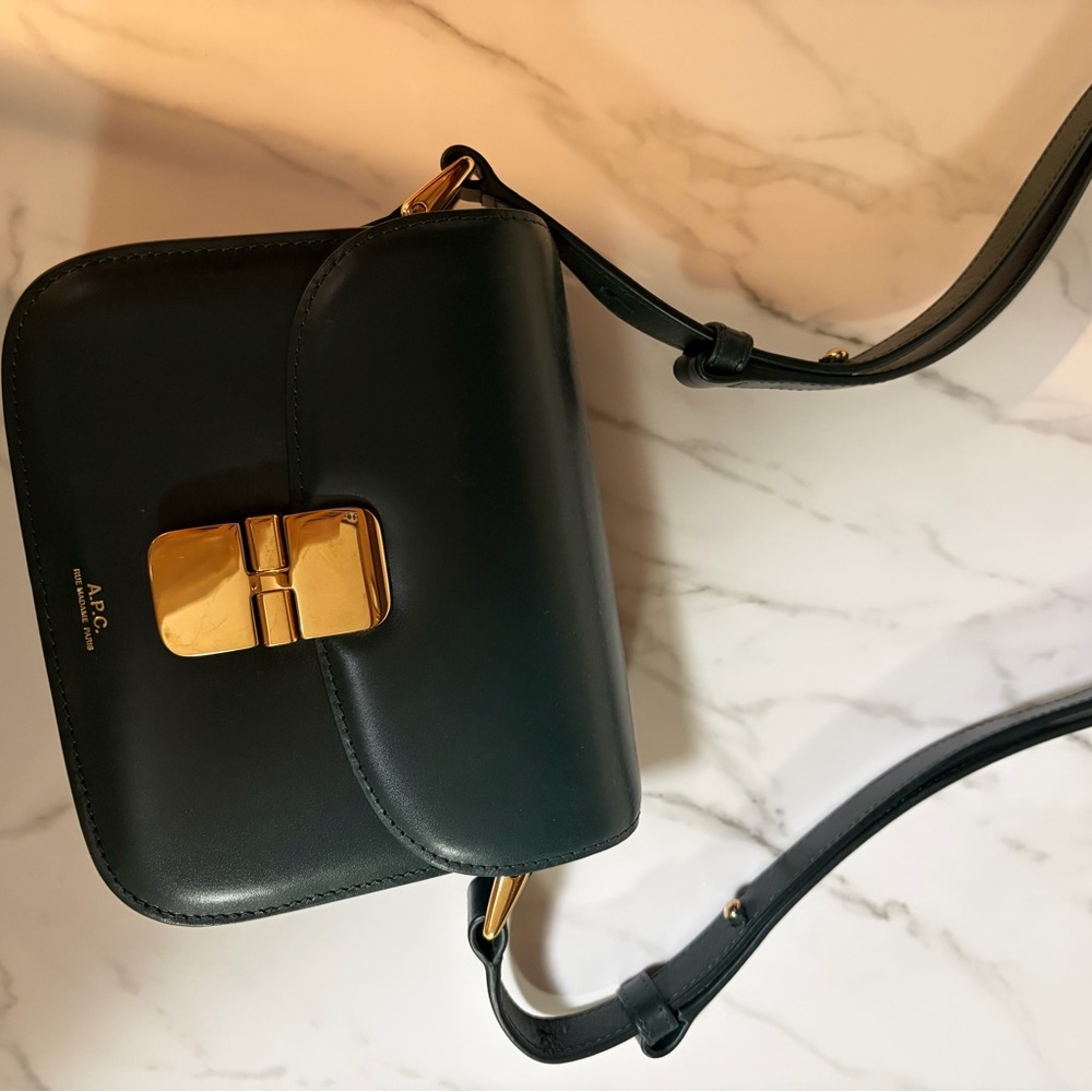 A.P.C. Mini Grace Bag in Bottle Green - Picture 3 of 7